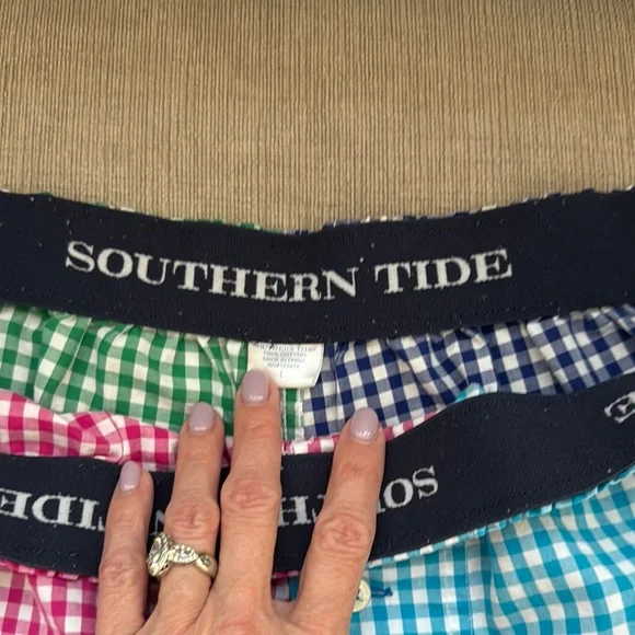 Southern Tide Gingham Boxers - Pink, Blue, Green, Black - Picture 2 of 3